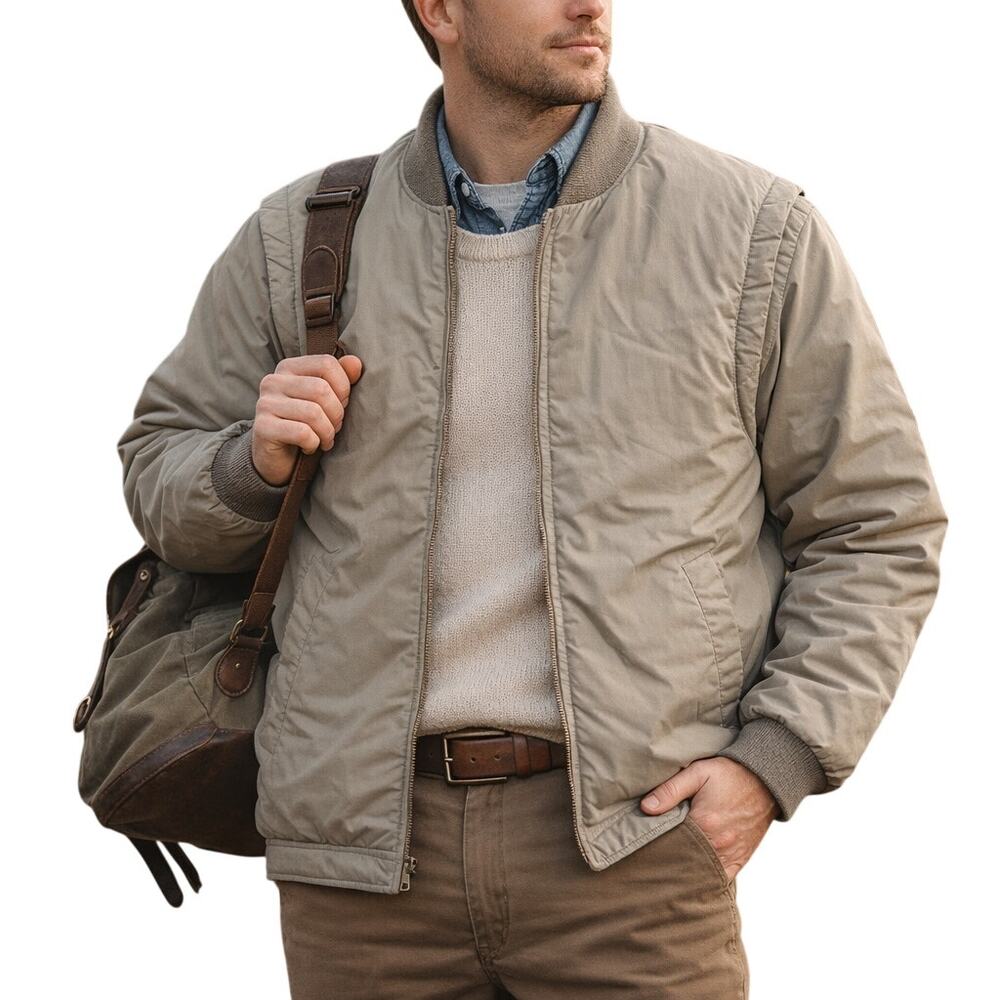 Vintage 90s Men's Small Quilted Jacket Converts to Vest Hunt Club